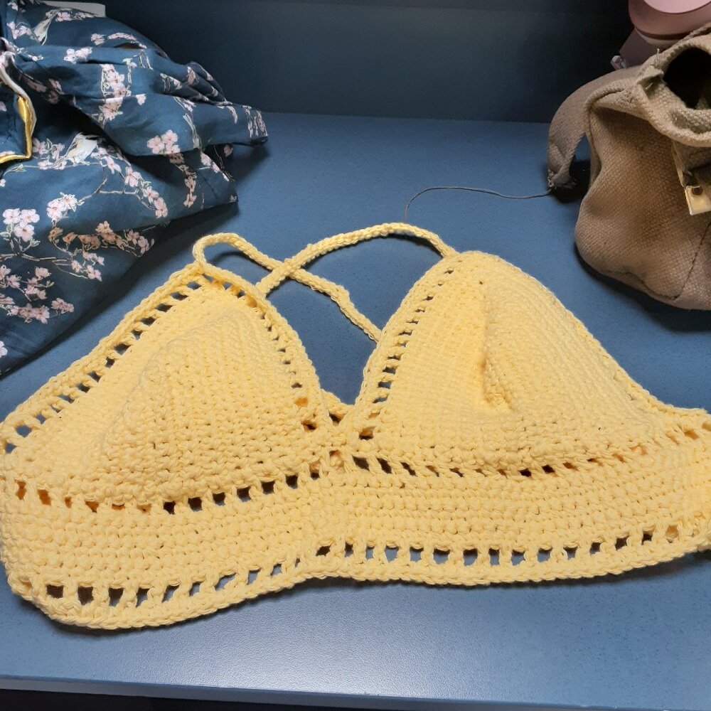 100% cotton handmade crochet lily top